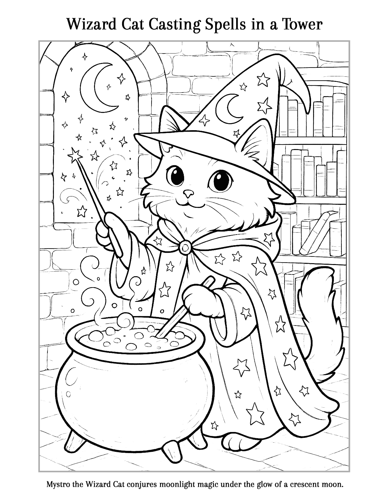04 Wizard Cat Casting Spells Ina Tower