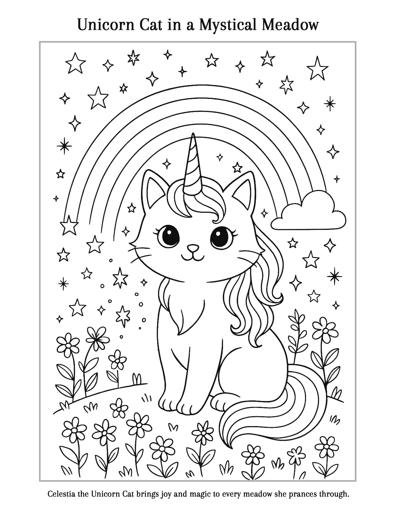 05 Unicorn Cat In A Mystical Meadow