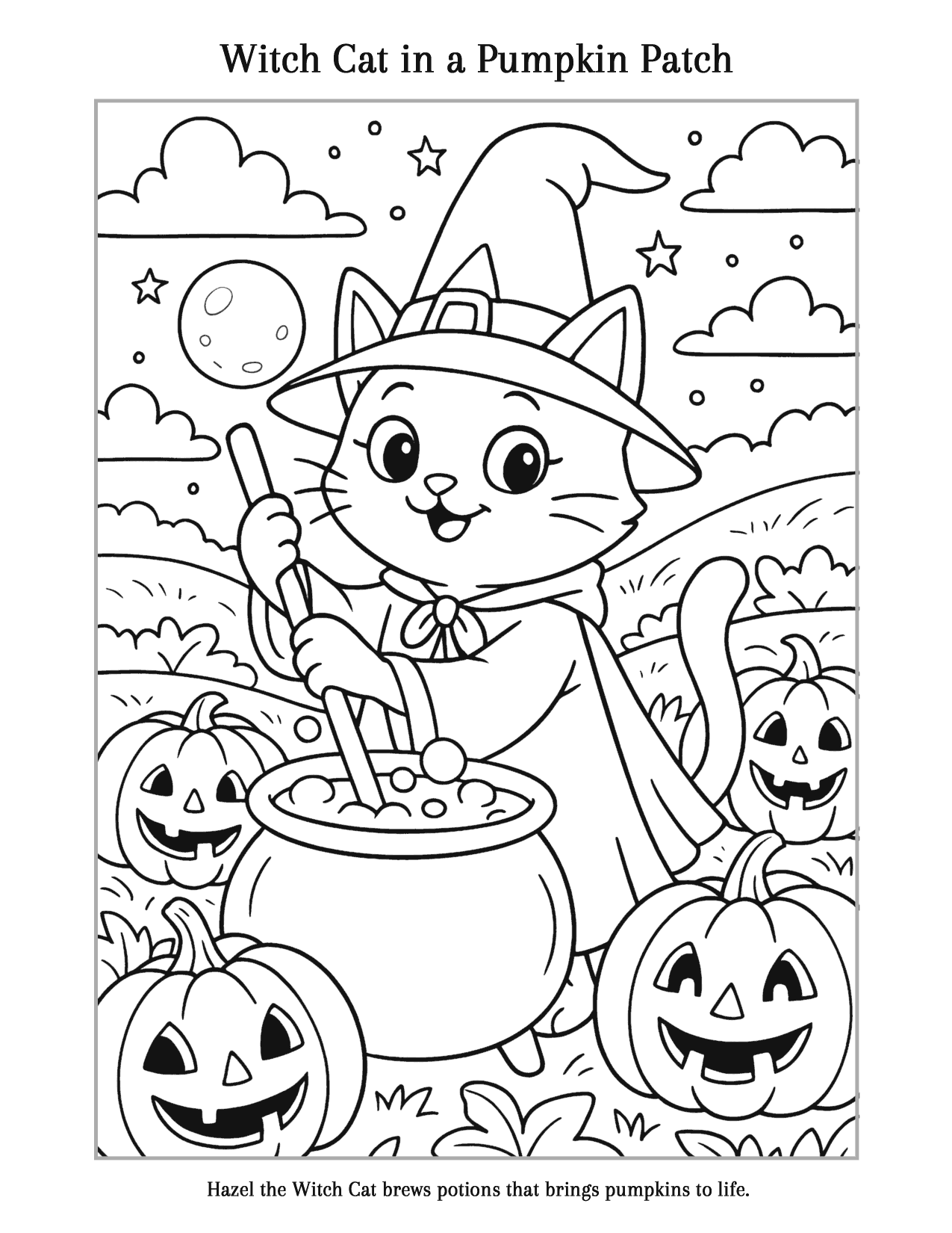 08 Witch Cat In A Pumpkin Patch