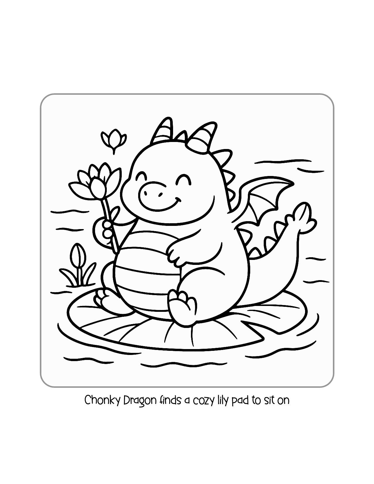09 Chonky Dragon Sits On A Lily Pad