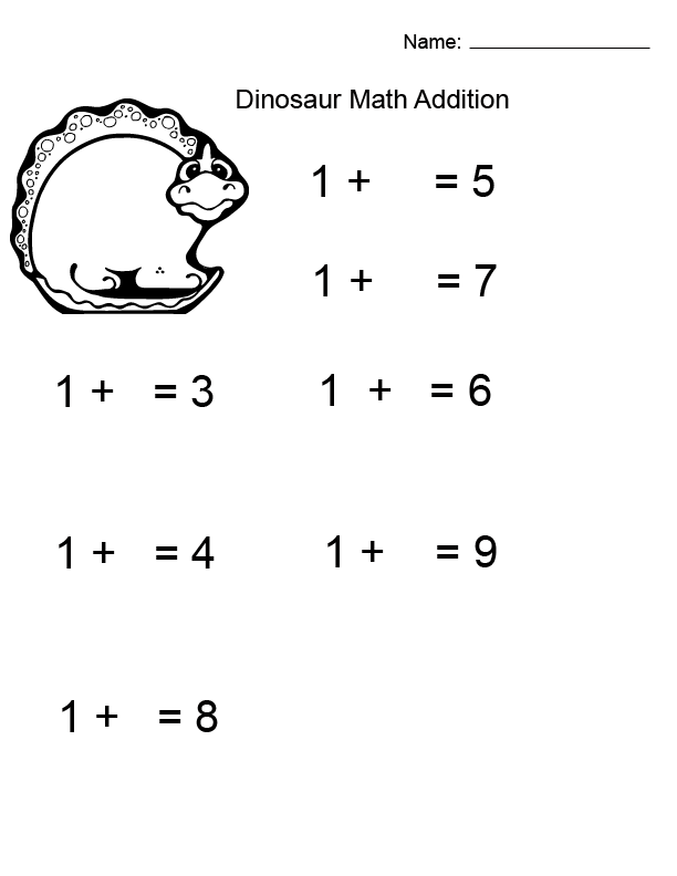 1st Grade Worksheet - Dinosaur Math