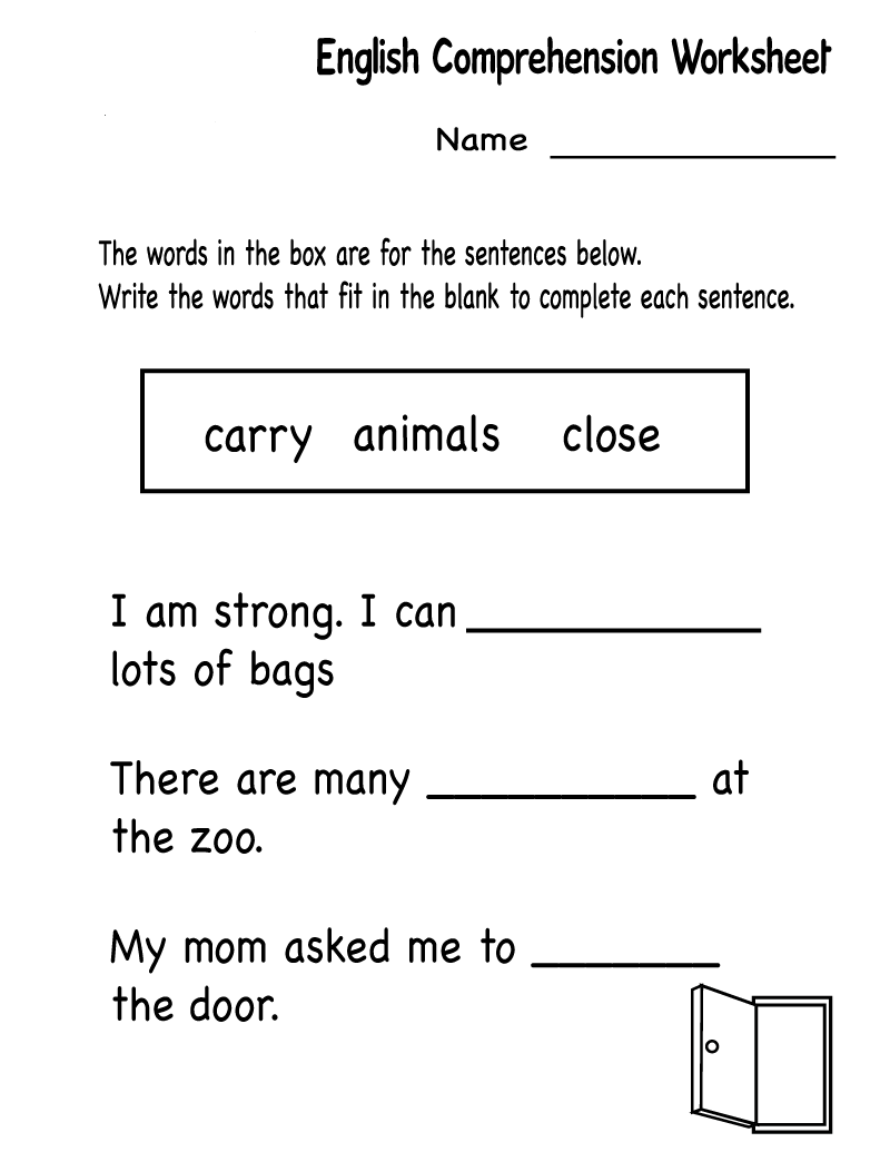 1st Grade Worksheet English