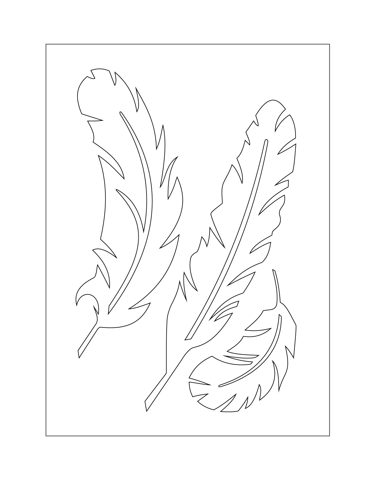 3 Feathers Coloring Page