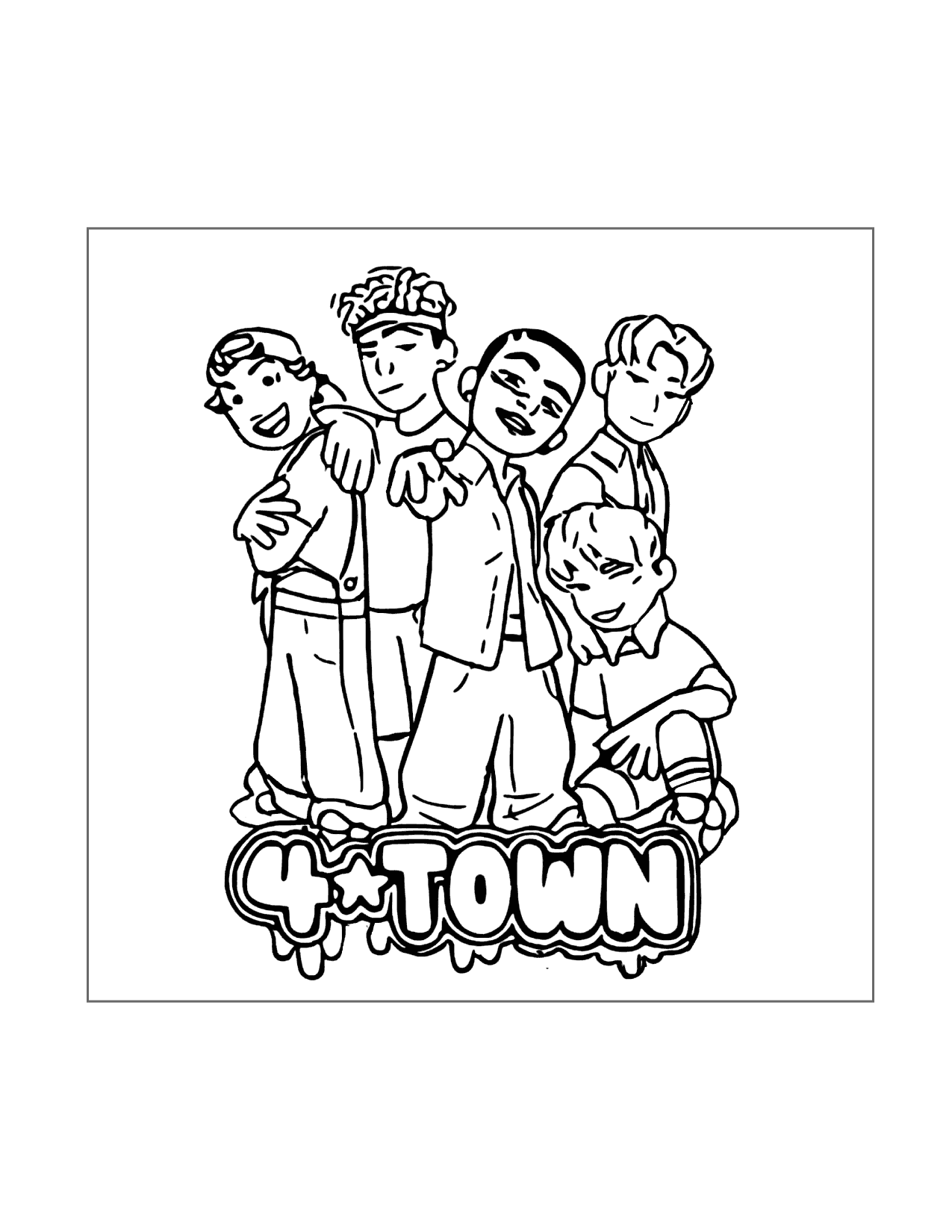 4 Town Turning Red Coloring Page