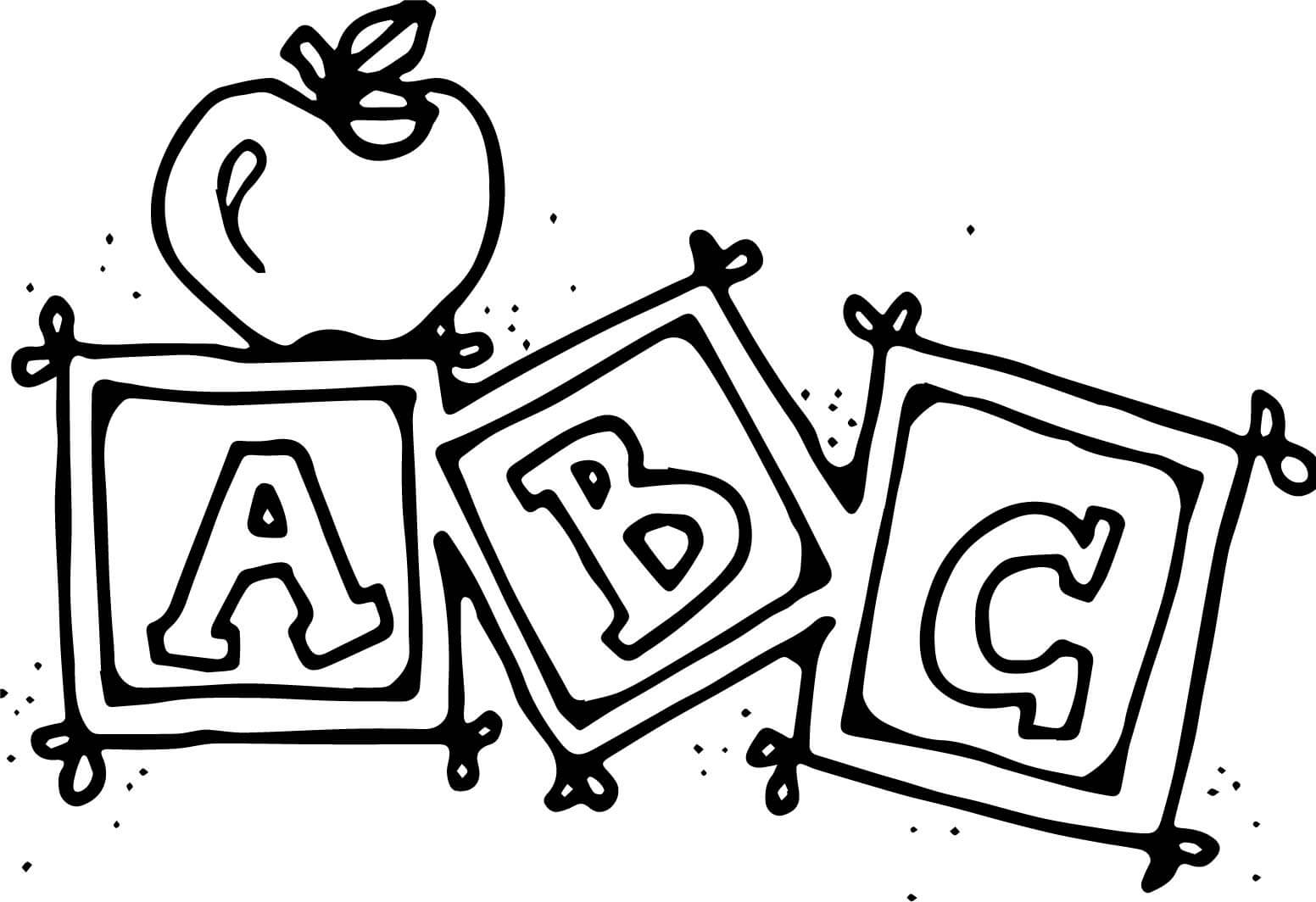 ABC School Coloring Page for Kindergarten