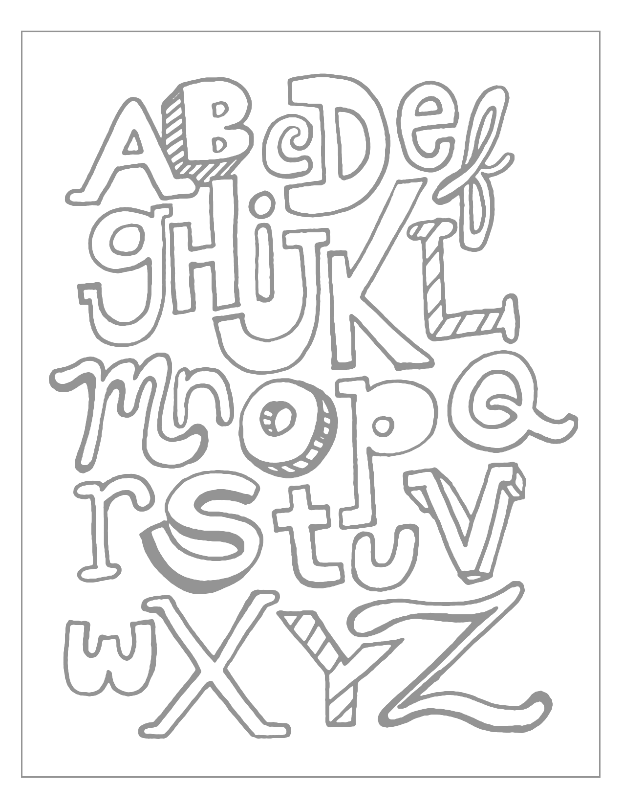 Abc Traceable Art Coloring Page