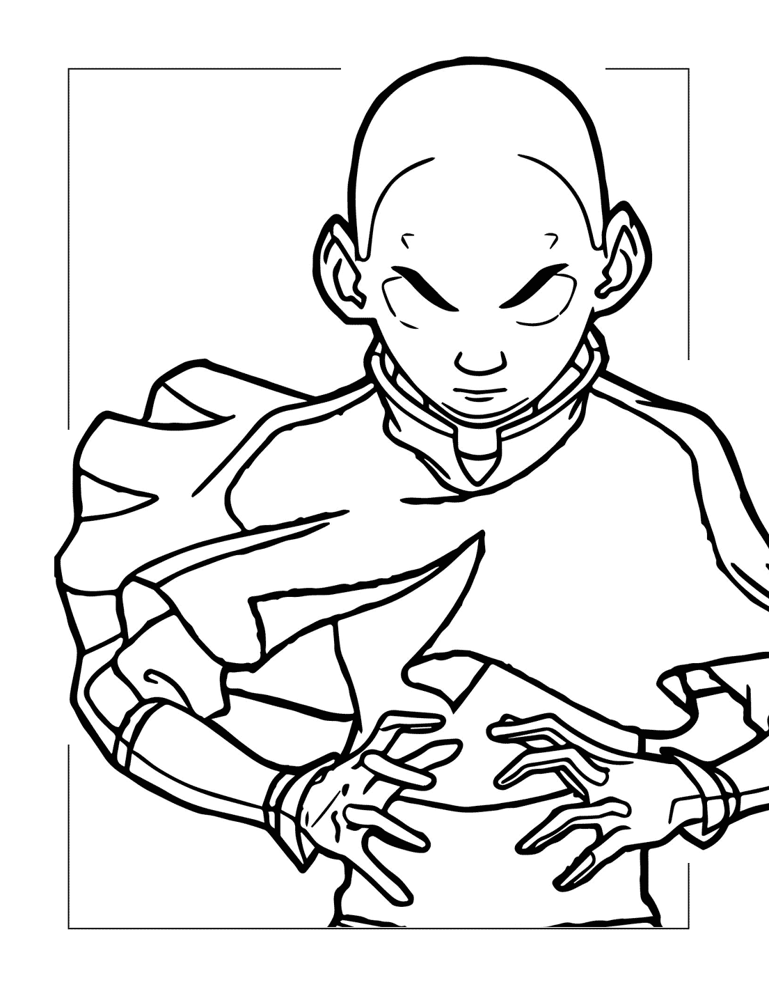 Aang In Avatar State Coloring Page