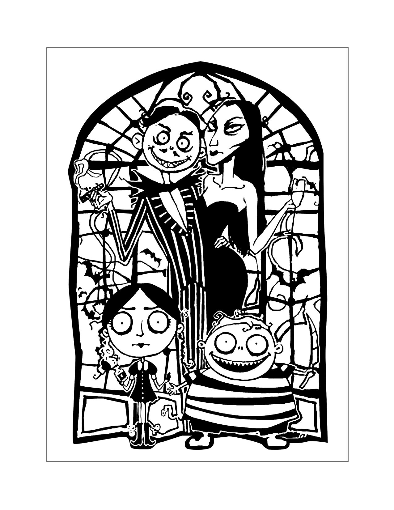Addams Family Coloring Page