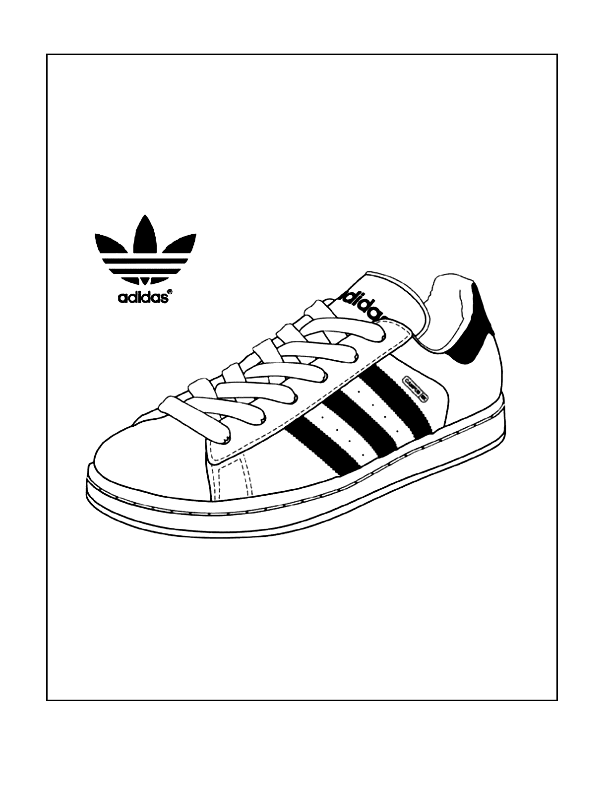 Adidas Shell Toe Shoe Coloring Page