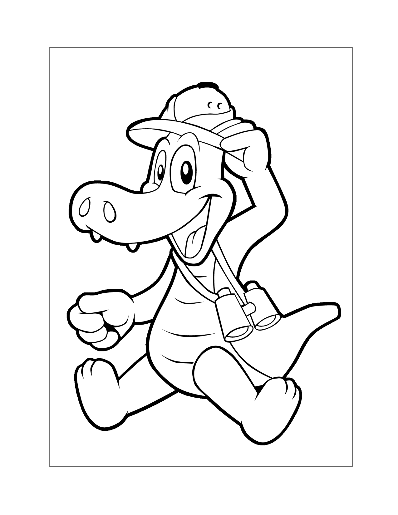 Adorable Alligator Coloring Page