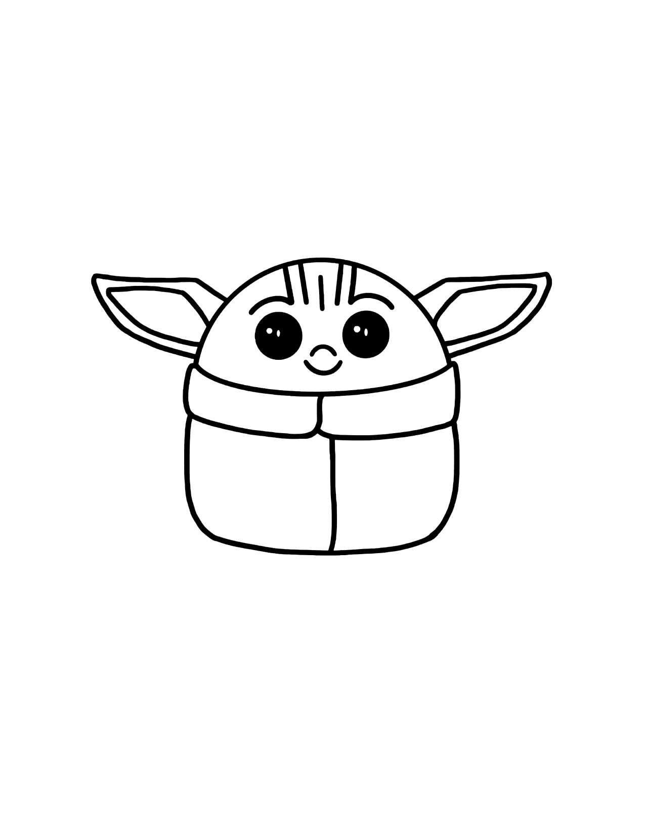 Adorable Baby Yoda Character Coloring Page