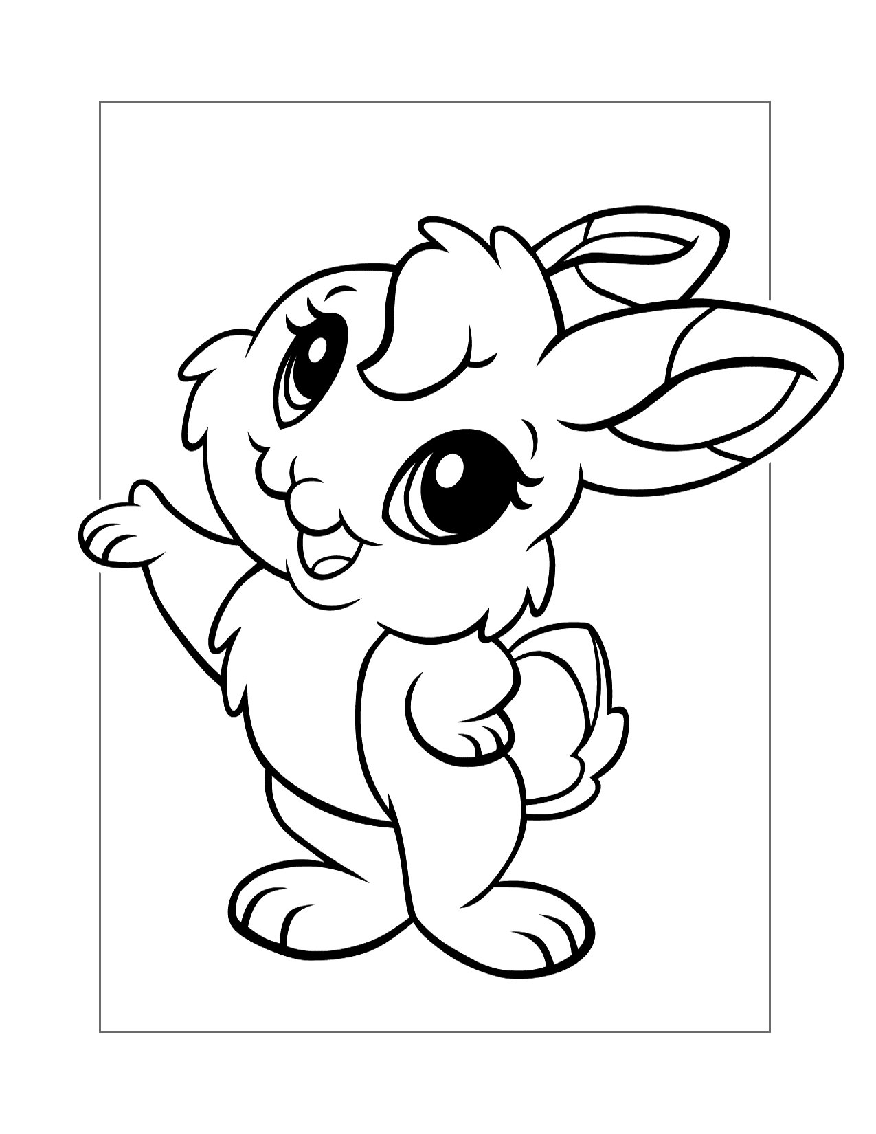 Adorable Rabbit Character Coloring Page