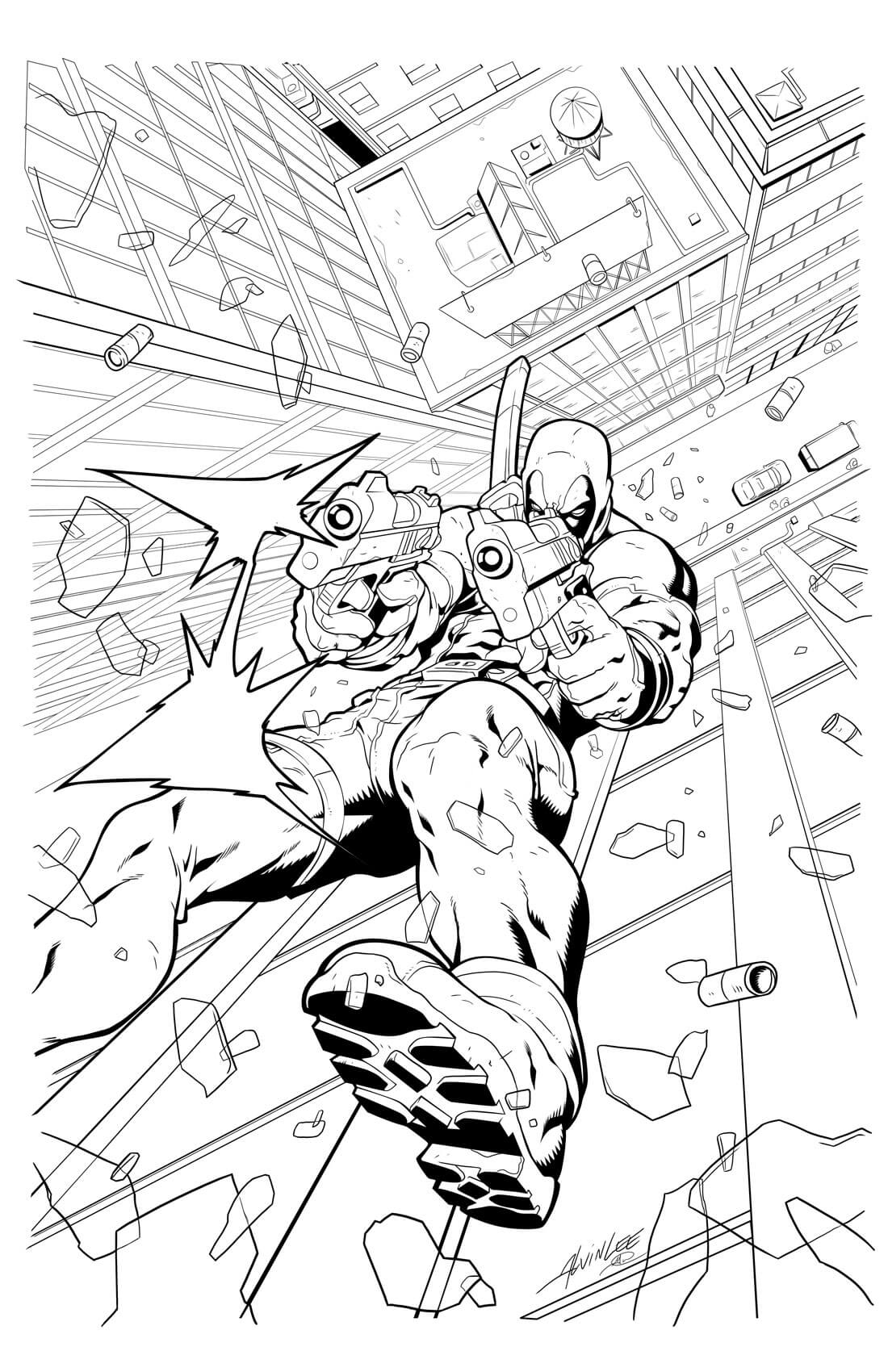 Advanced Deadpool Coloring Pages