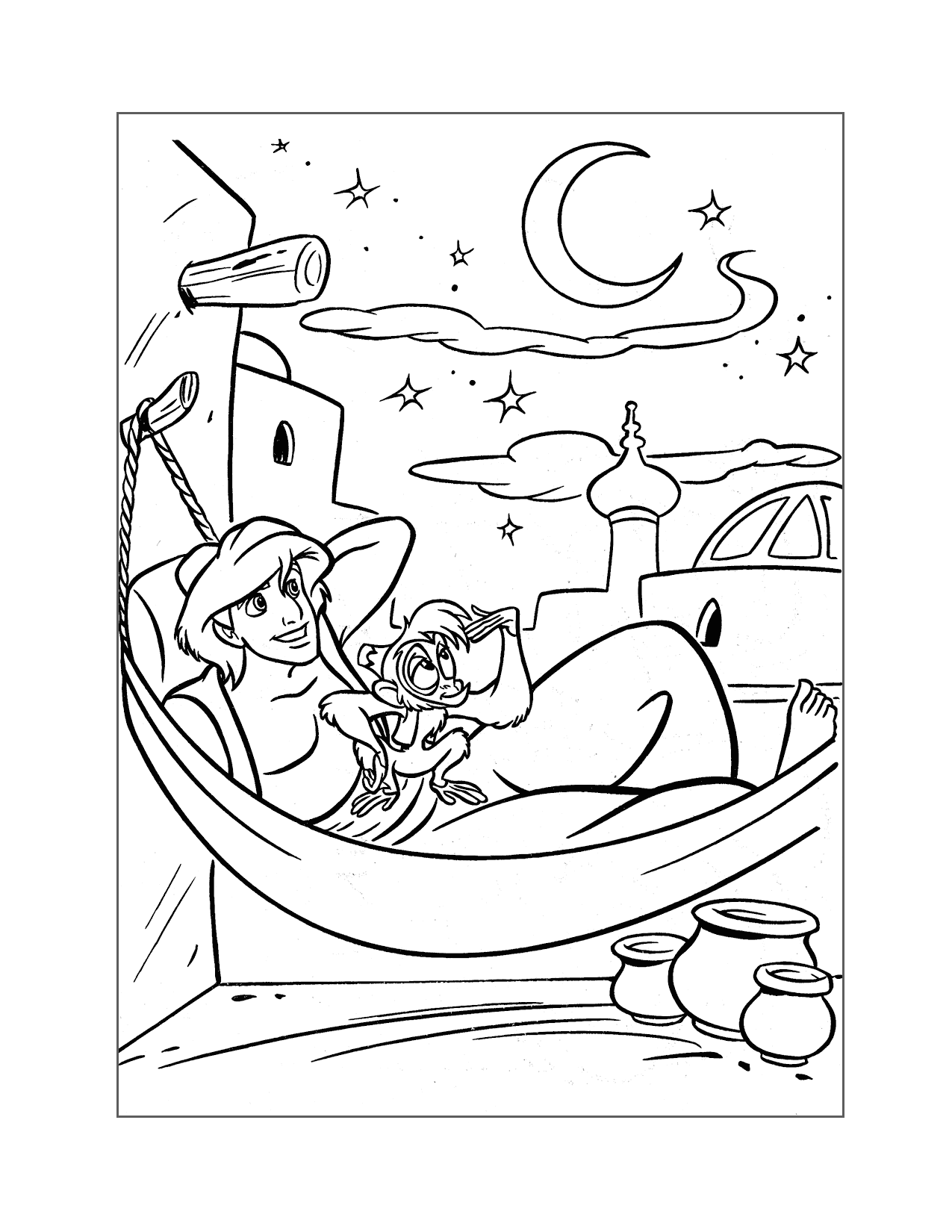 Aladdin Dreams Of A New Life Coloring Page