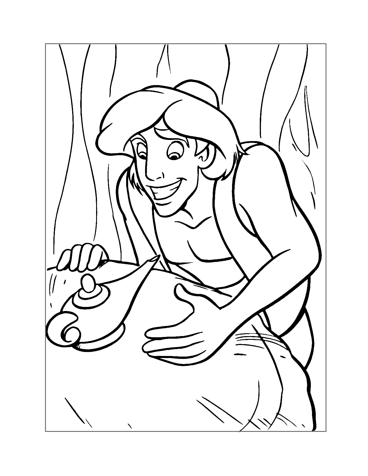 Aladdin Finds The Lamp Coloring Page