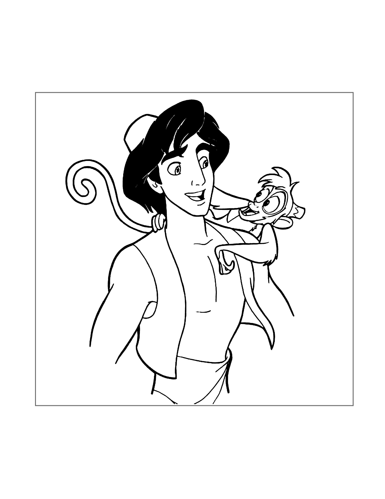 Aladdin And Abu Coloring Pages