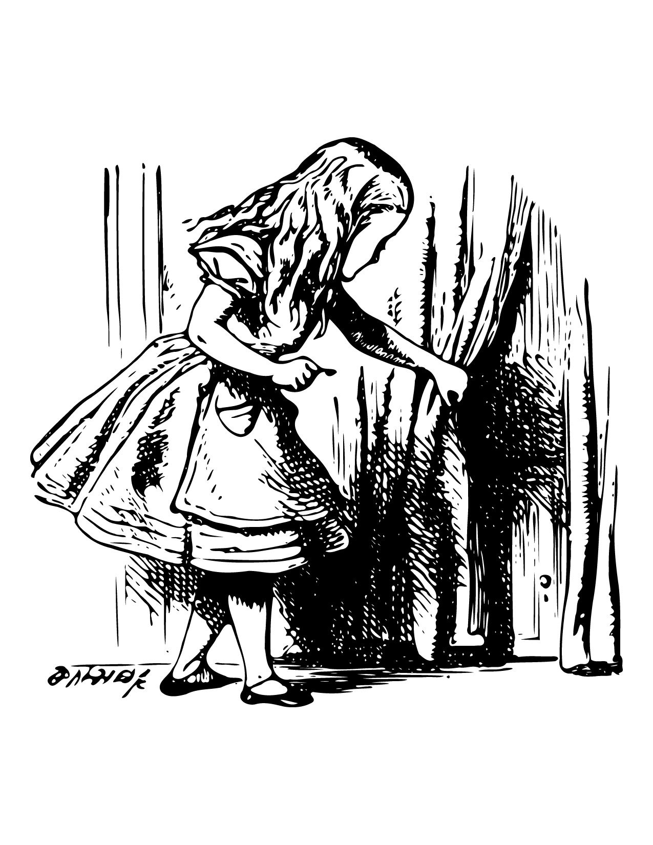 Alice In Wonderland Has The Key Coloring Page