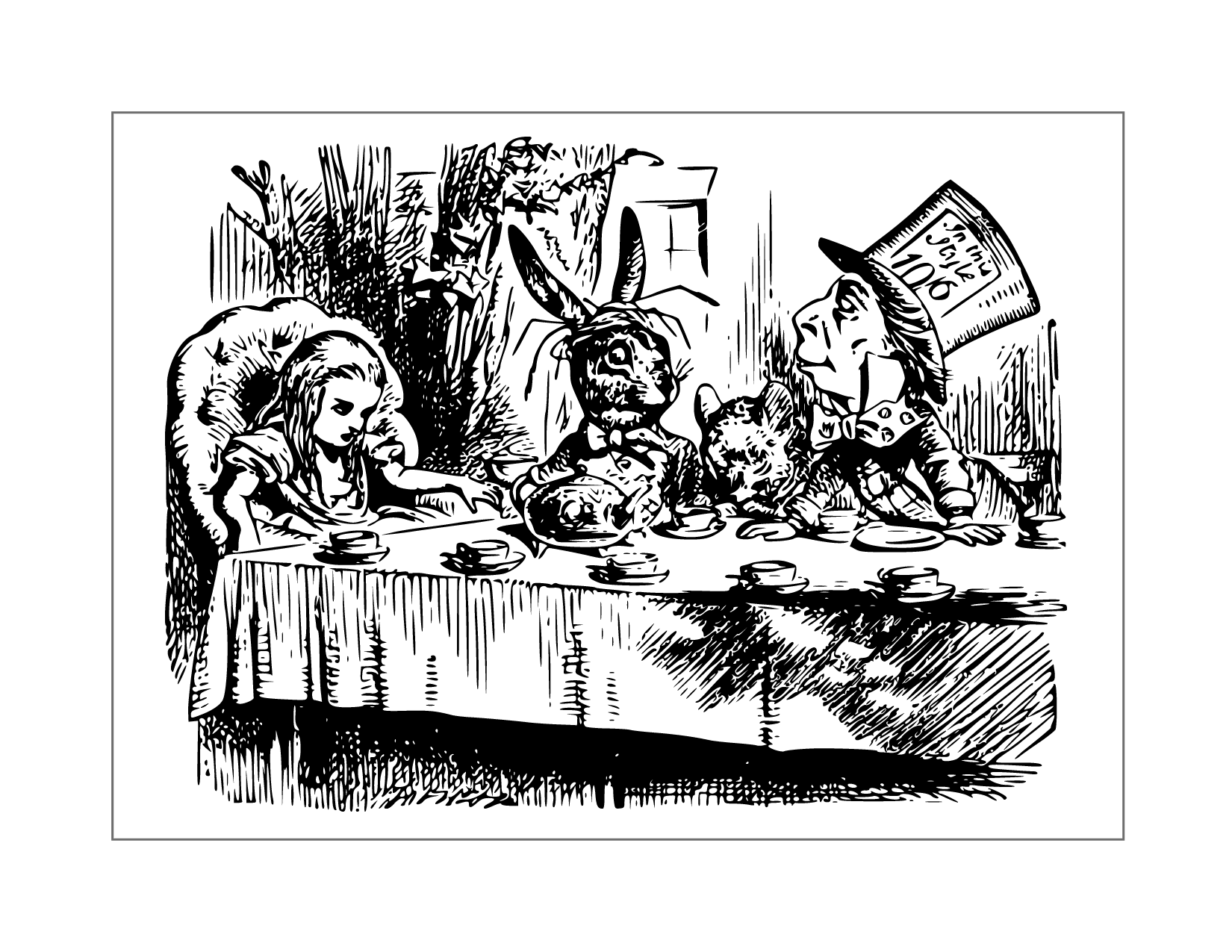 Alice In Wonderland Table Coloring Page