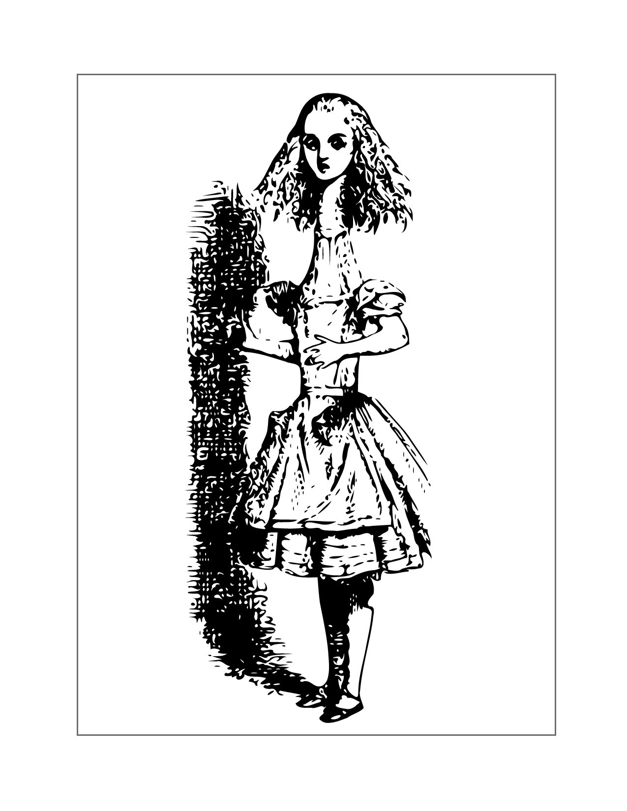 Alice In Wonderland Is Very Tall Coloring Page