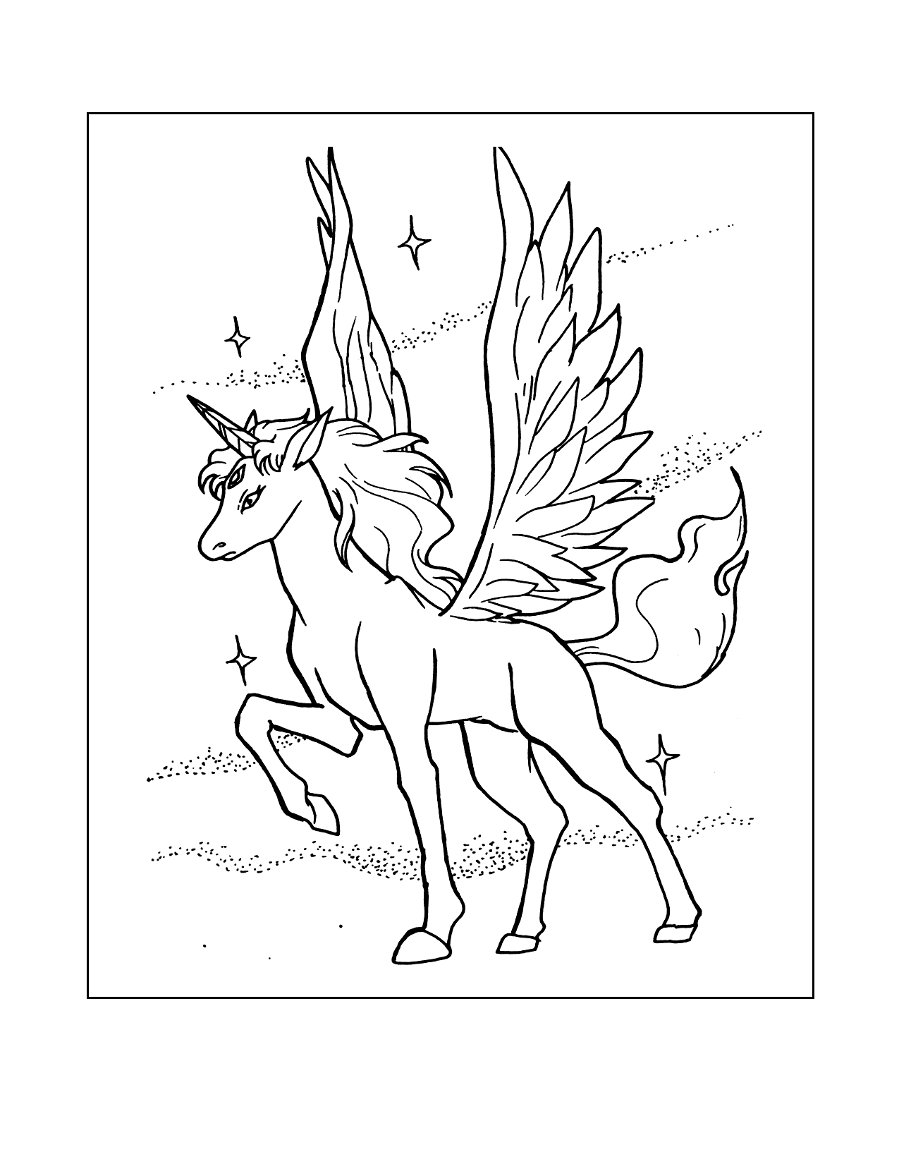 Alicorn Coloring Page