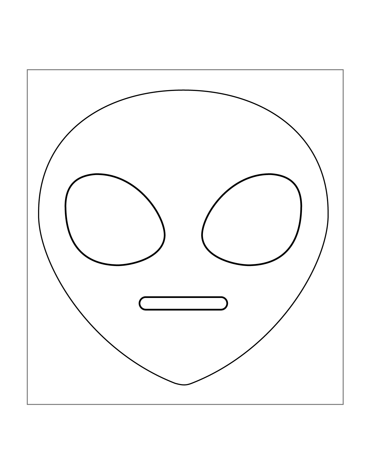 Alien Face Shape Coloring Page