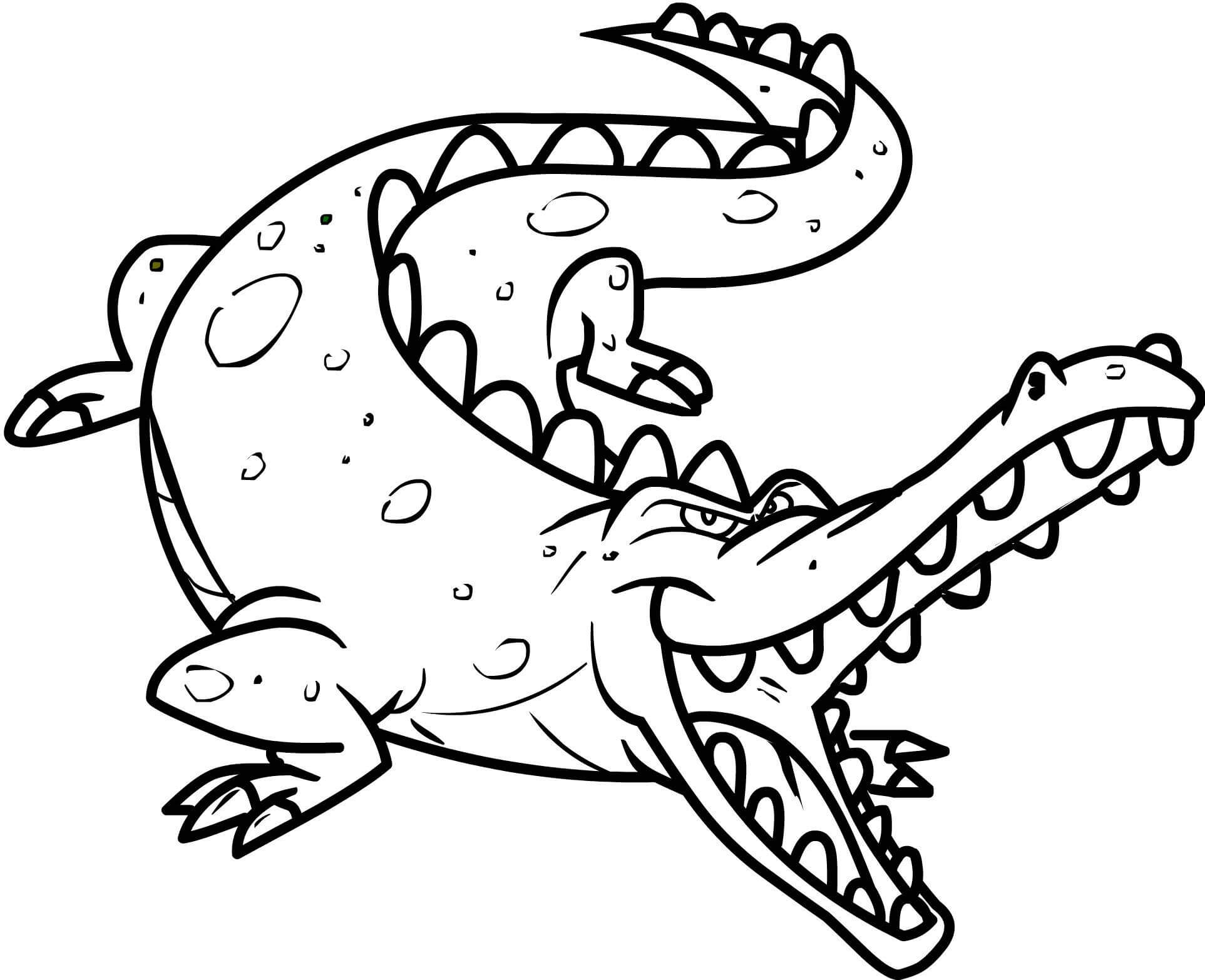 Alligator Cartoon Coloring Page