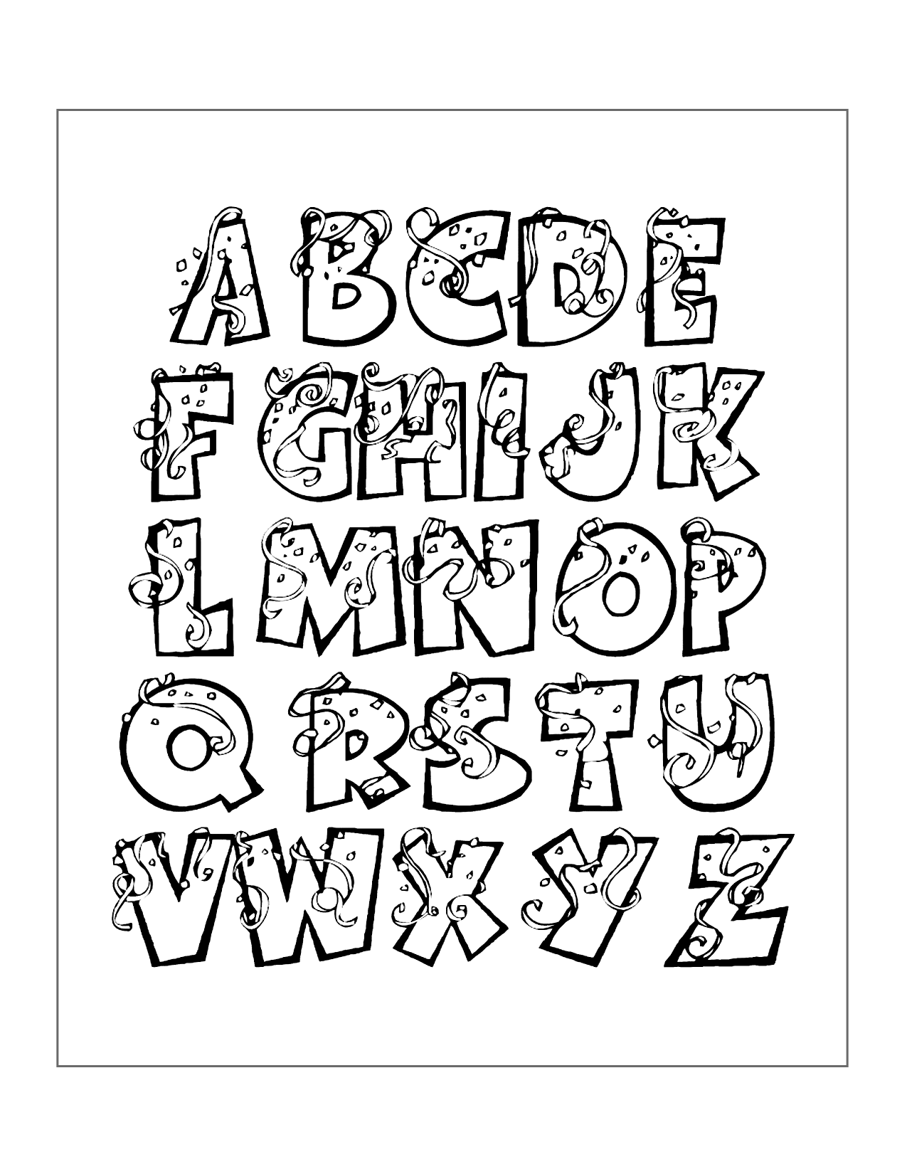 Alphabet Party Coloring Page