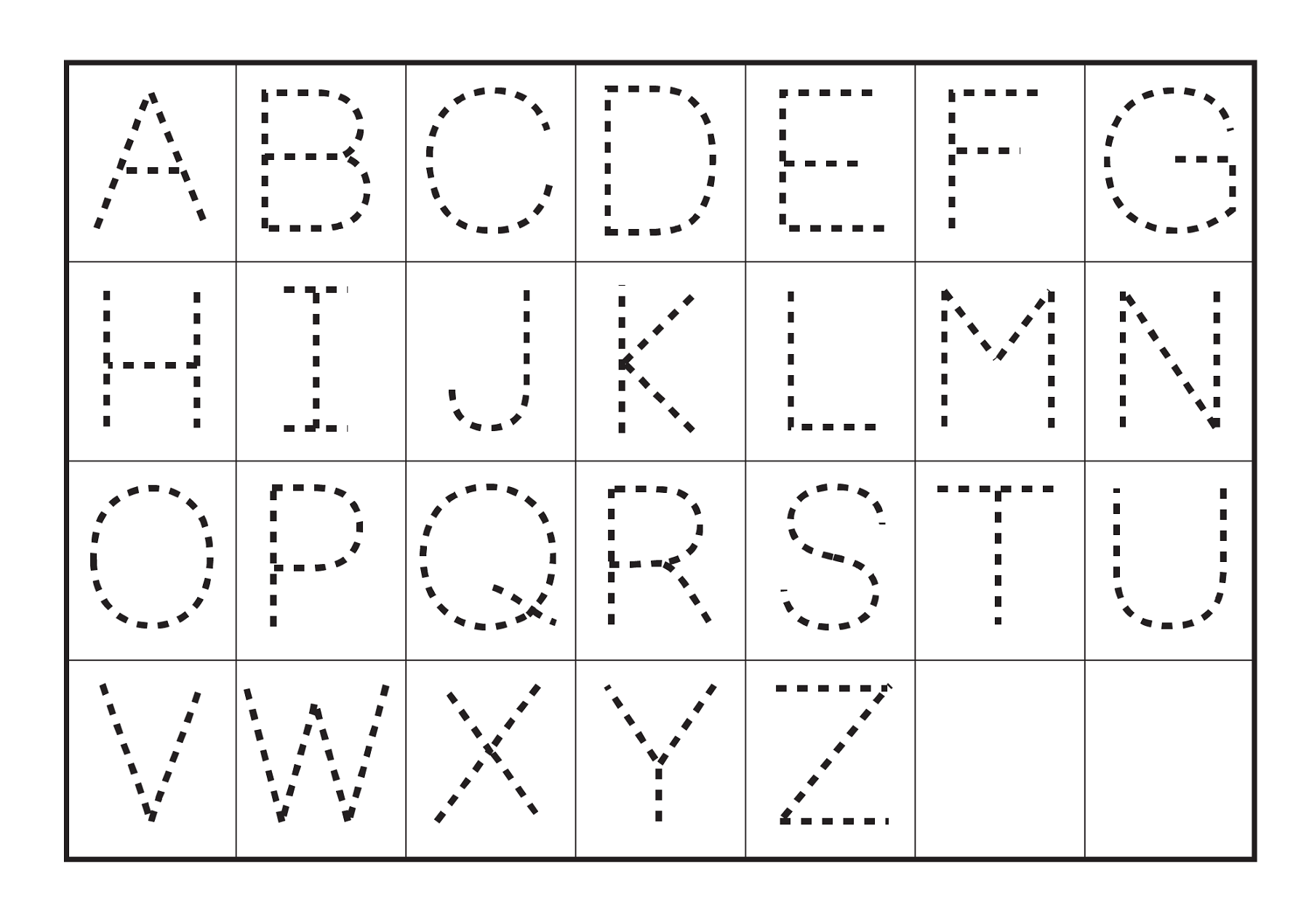 Alphabet Tracing Page For Preschoolers