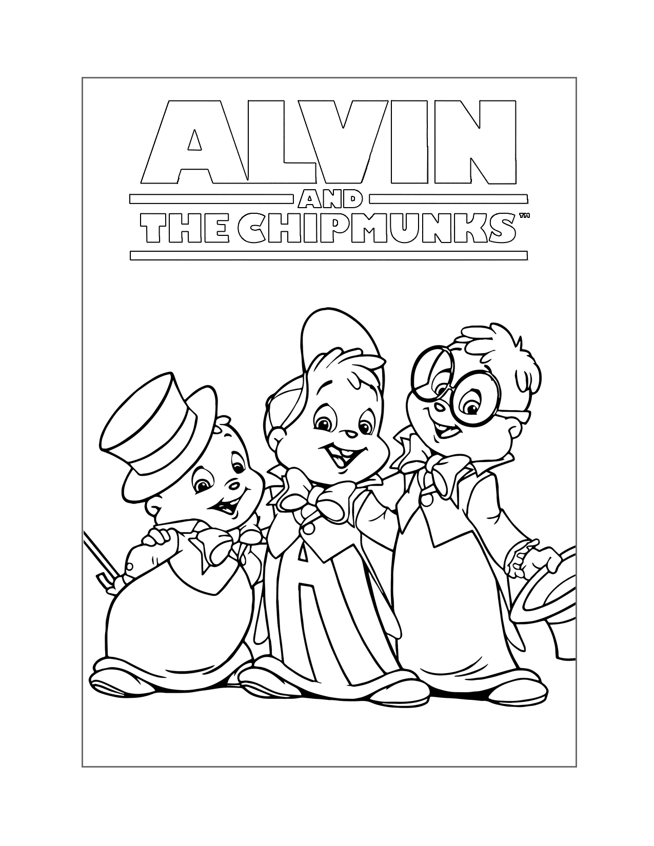 Alvin And The Chipmunks Coloring Page