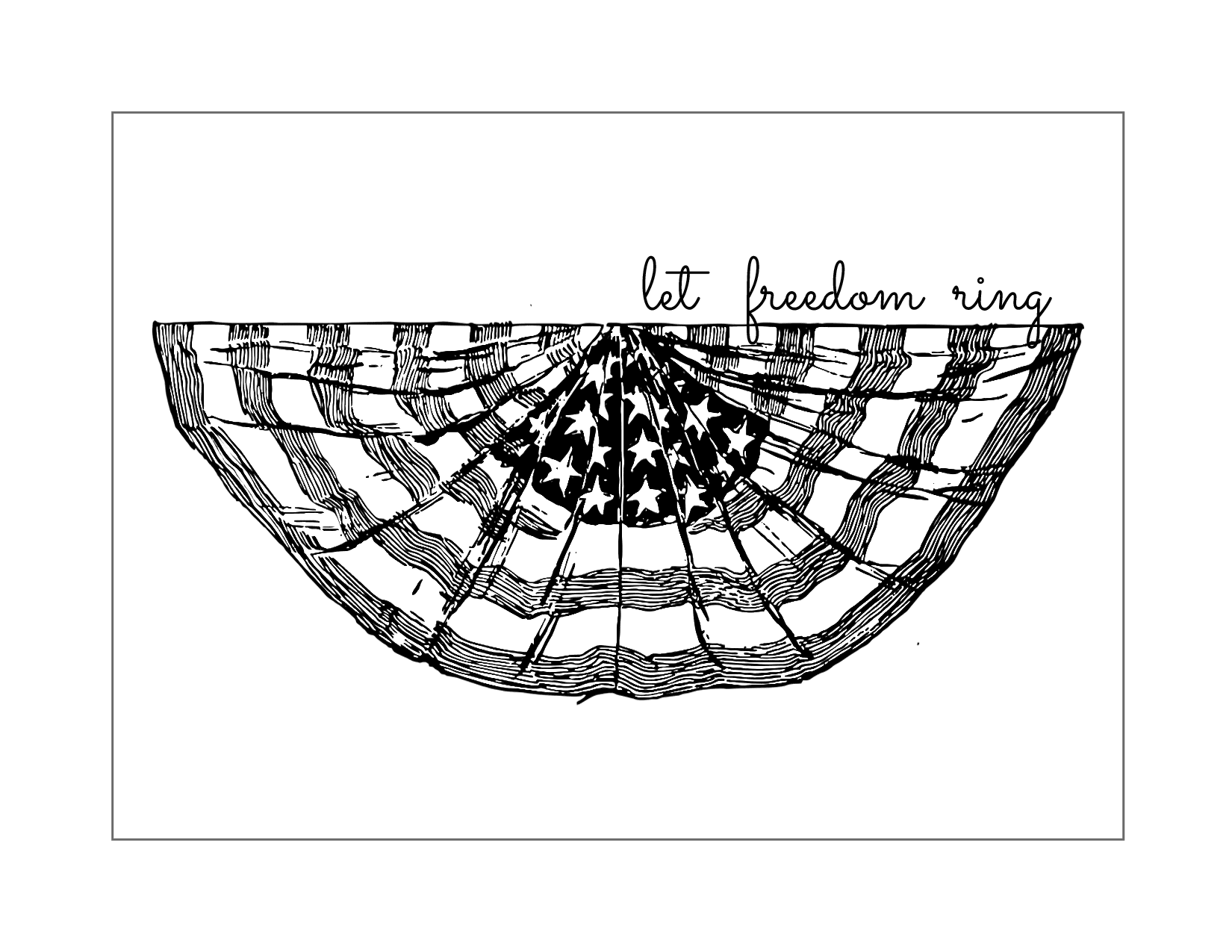 American Flag Banner Coloring Page