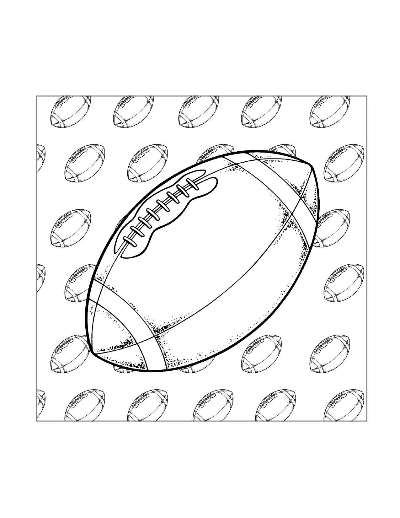 American Football Pattern Coloring Page
