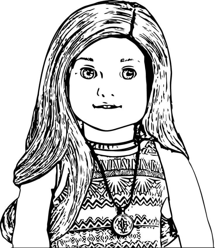 American Girl Doll Face Coloring Page Printables
