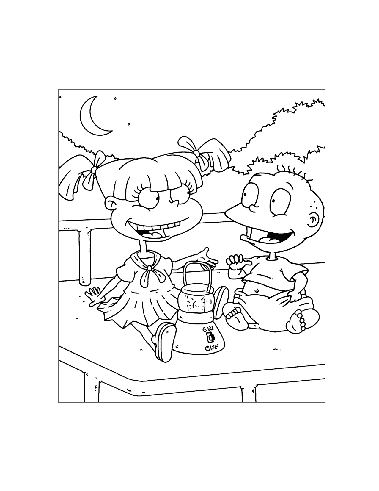 Angelic And Tommy Rugrats Coloring Page