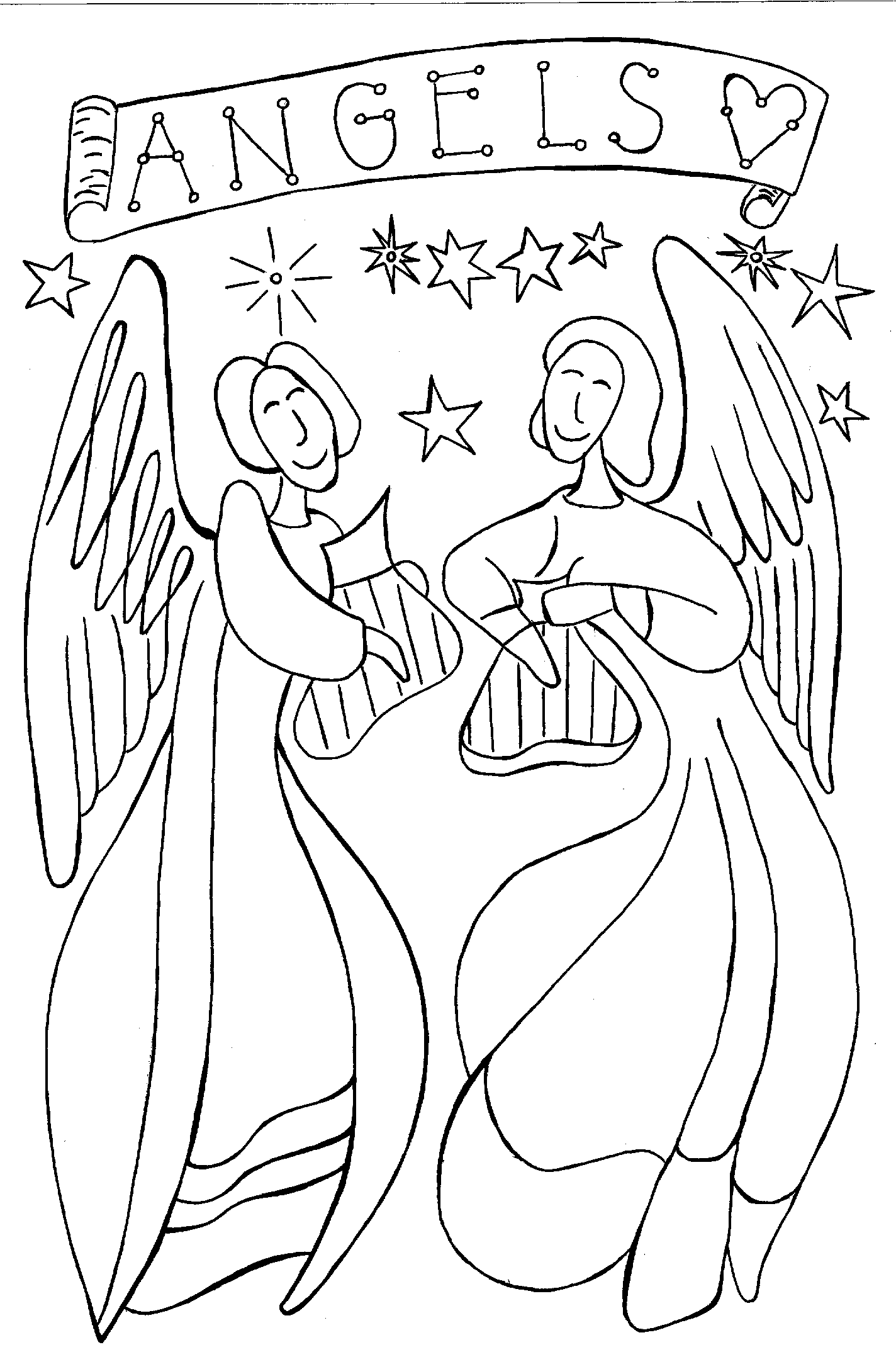 Angels for Nativity Coloring Pages