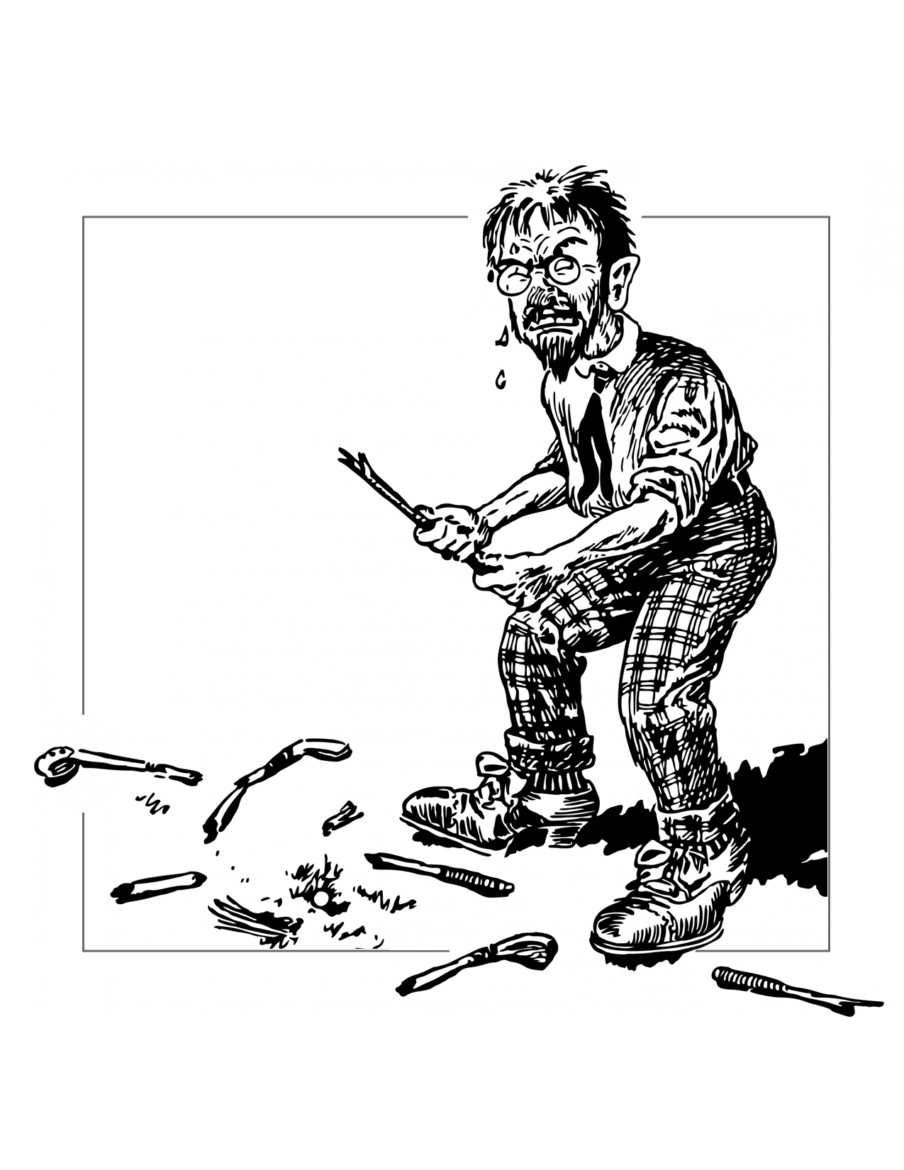 Angry Golfer Broken Club Coloring Page