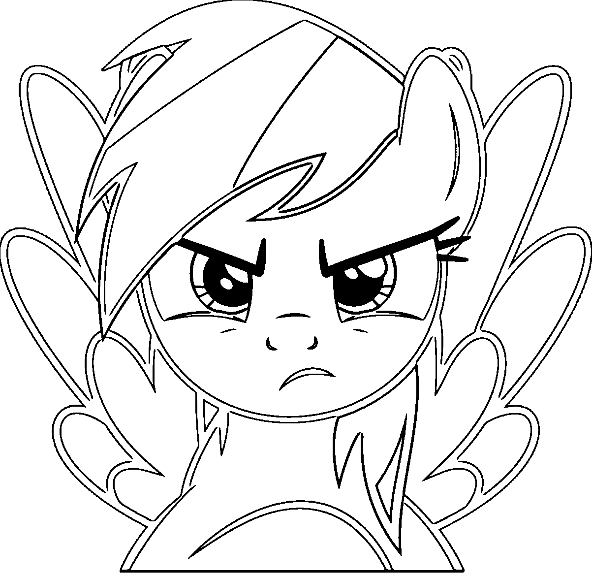 Angry Rainbow Dash MLP Coloring Page