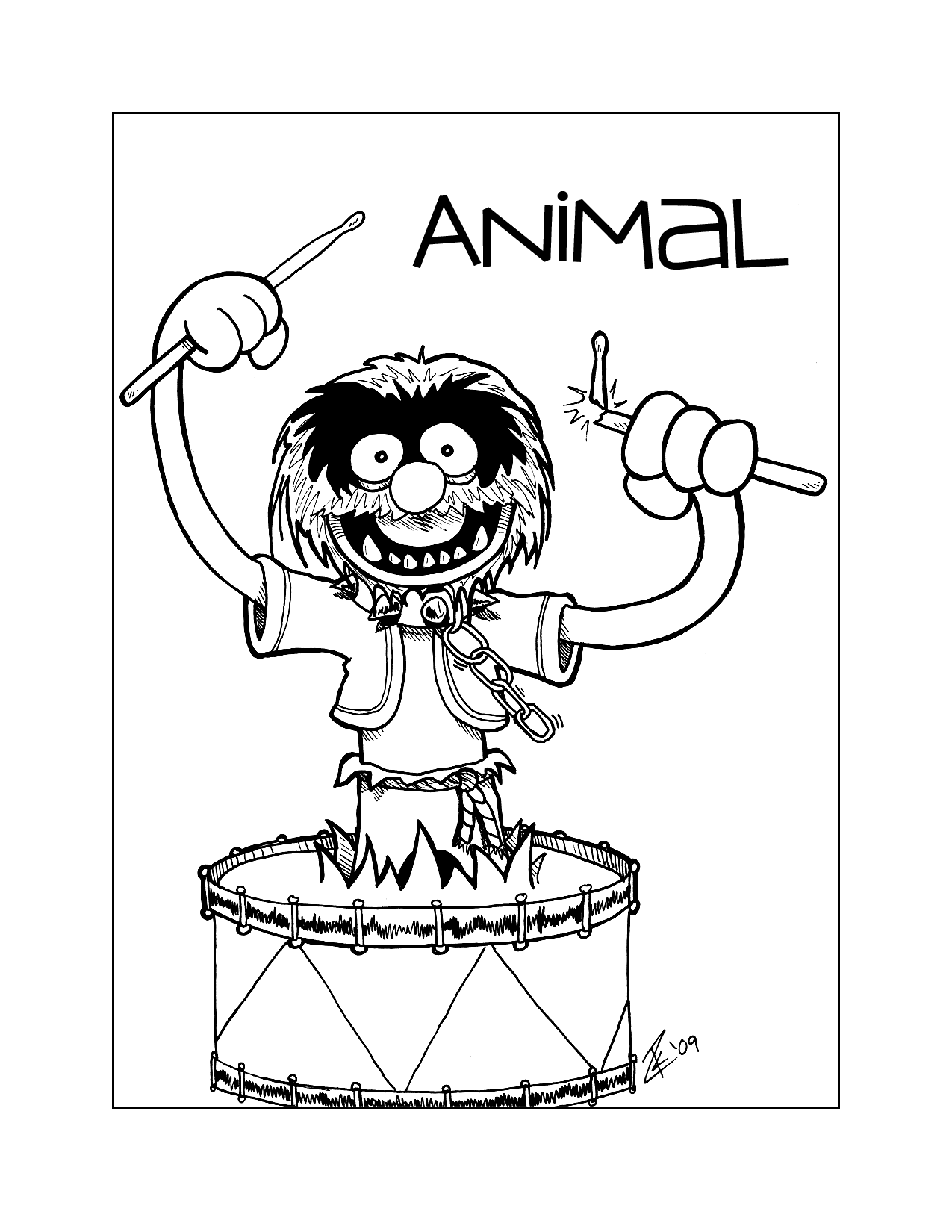 Animal Broken Drumstick Coloring Page