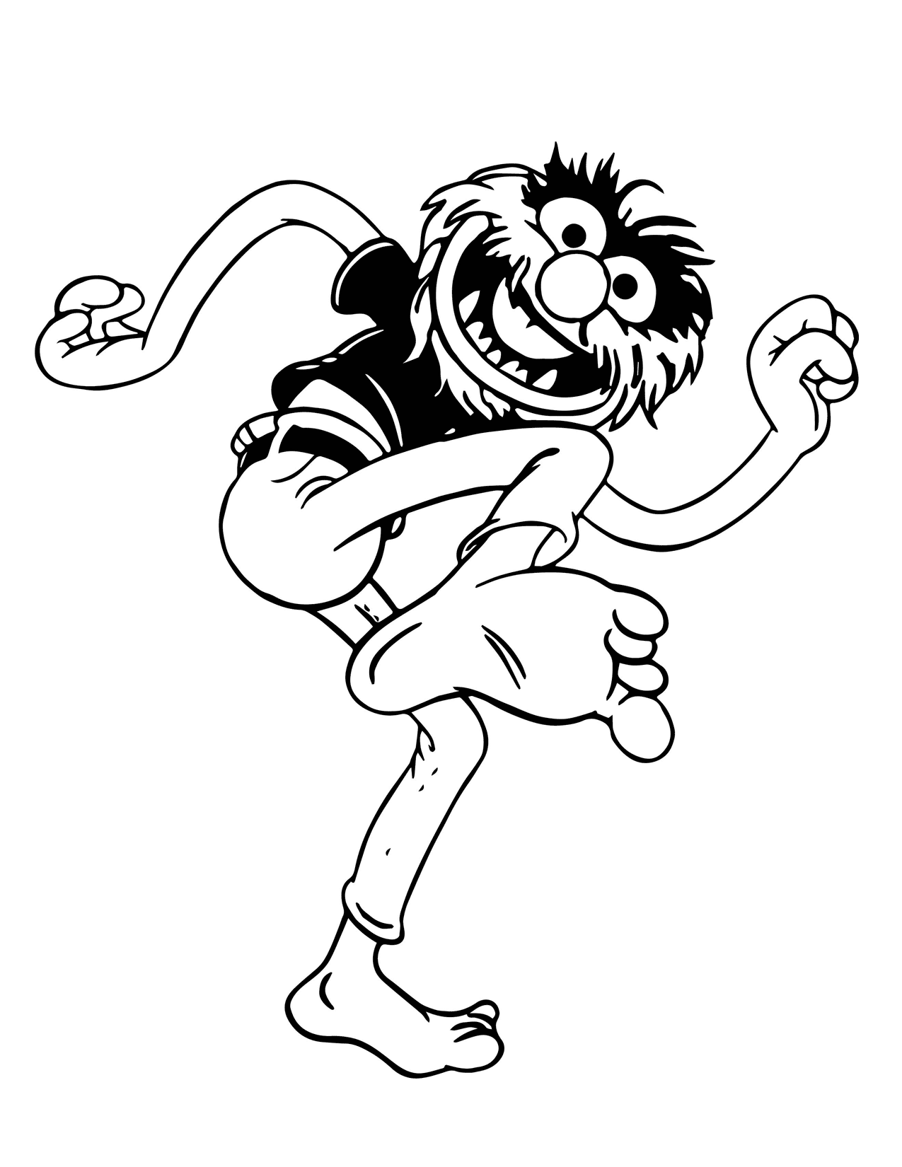Animal Dancing Muppet Show Coloring Page