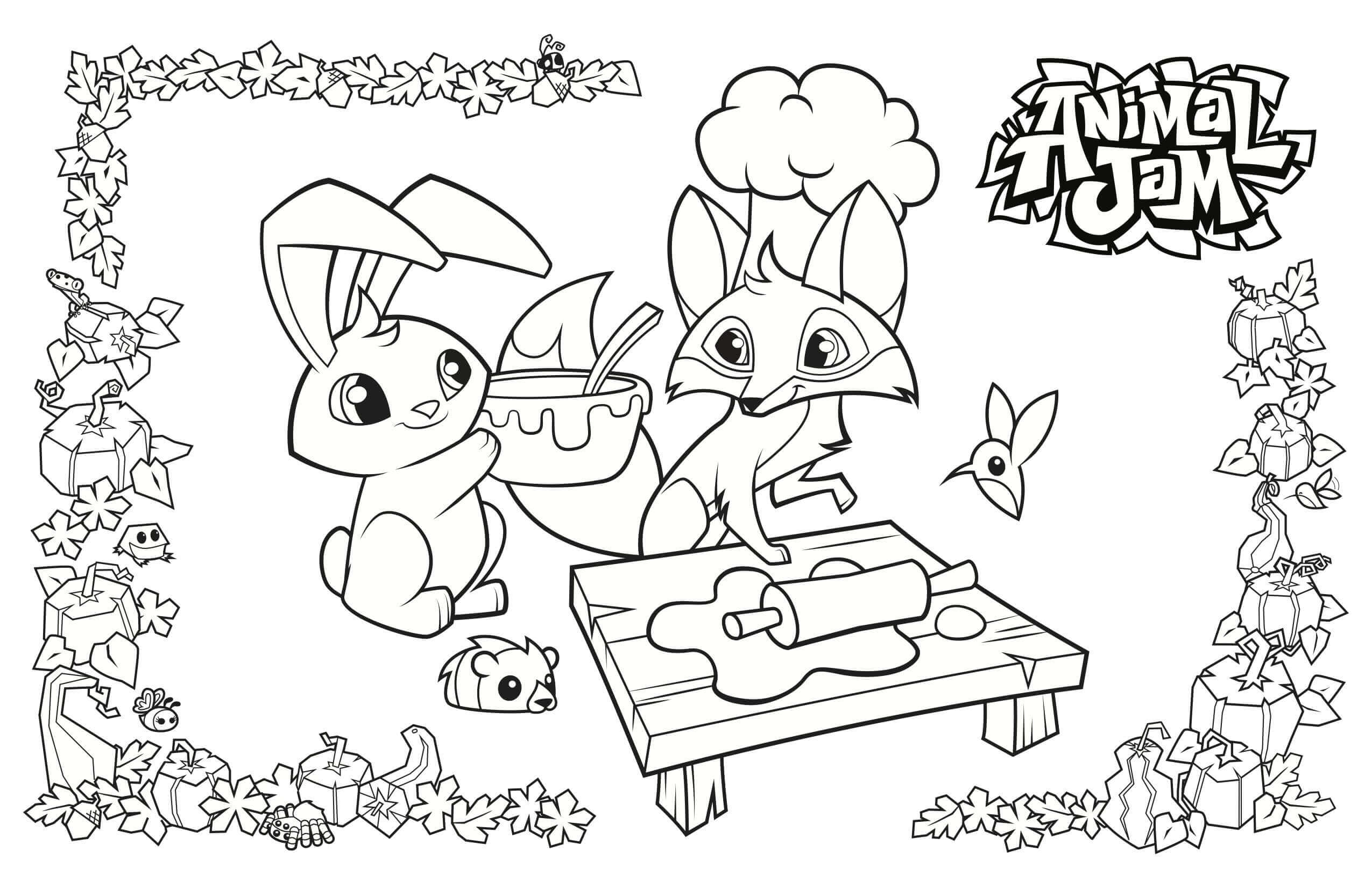 Animal Jam Baking Coloring Pages