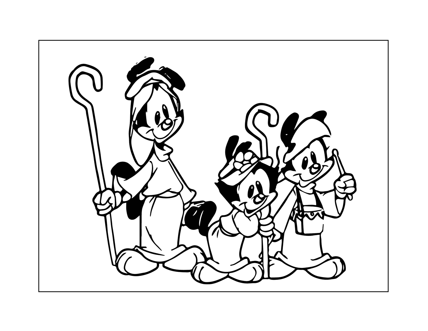 Animaniacs Three Wise Men Coloring Page