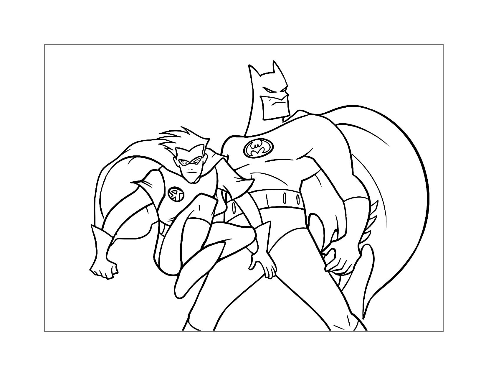 Animated Batman And Robin Coloring Page