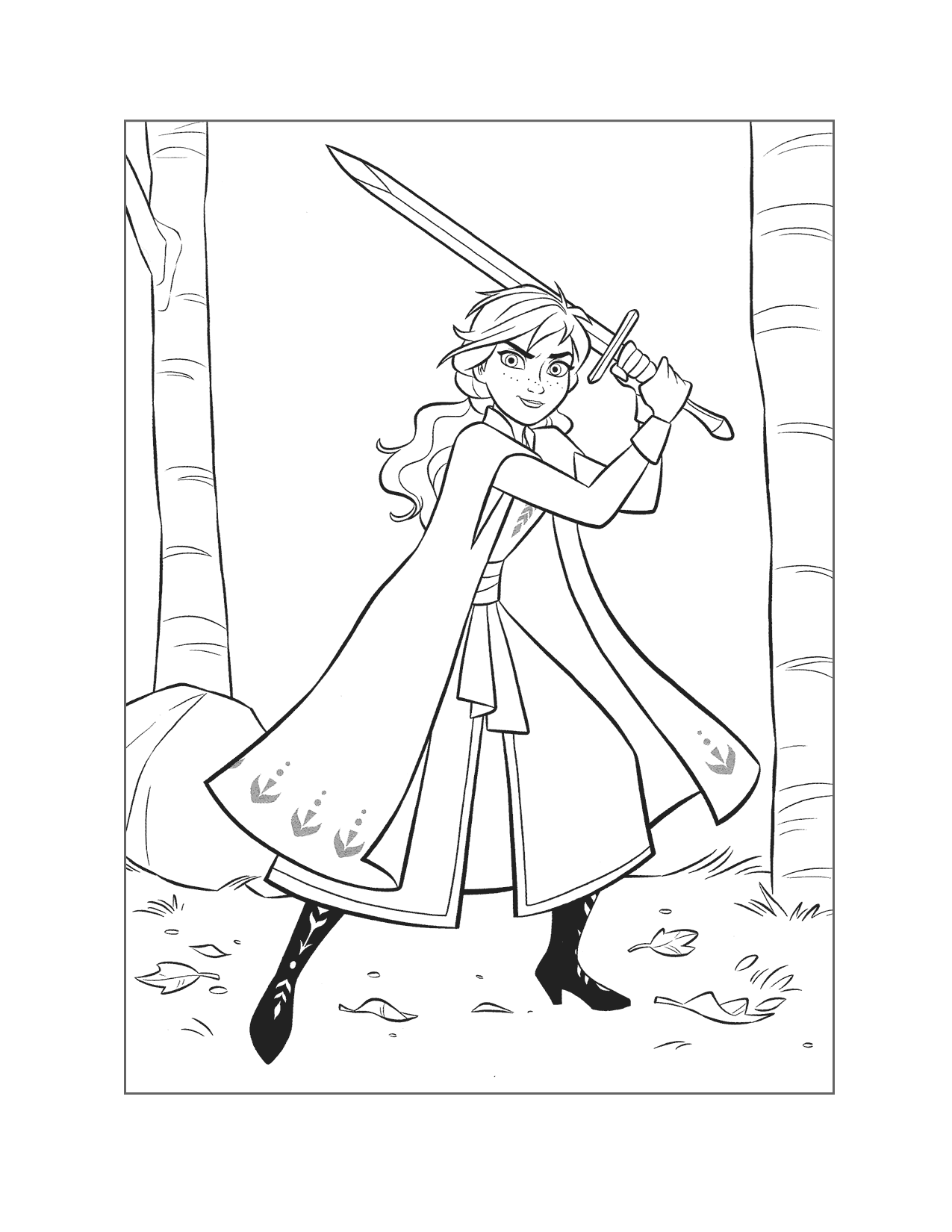 Anna Fights Coloring Page