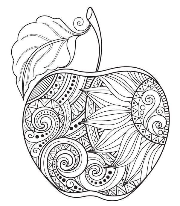 Apple Pattern Coloring Page