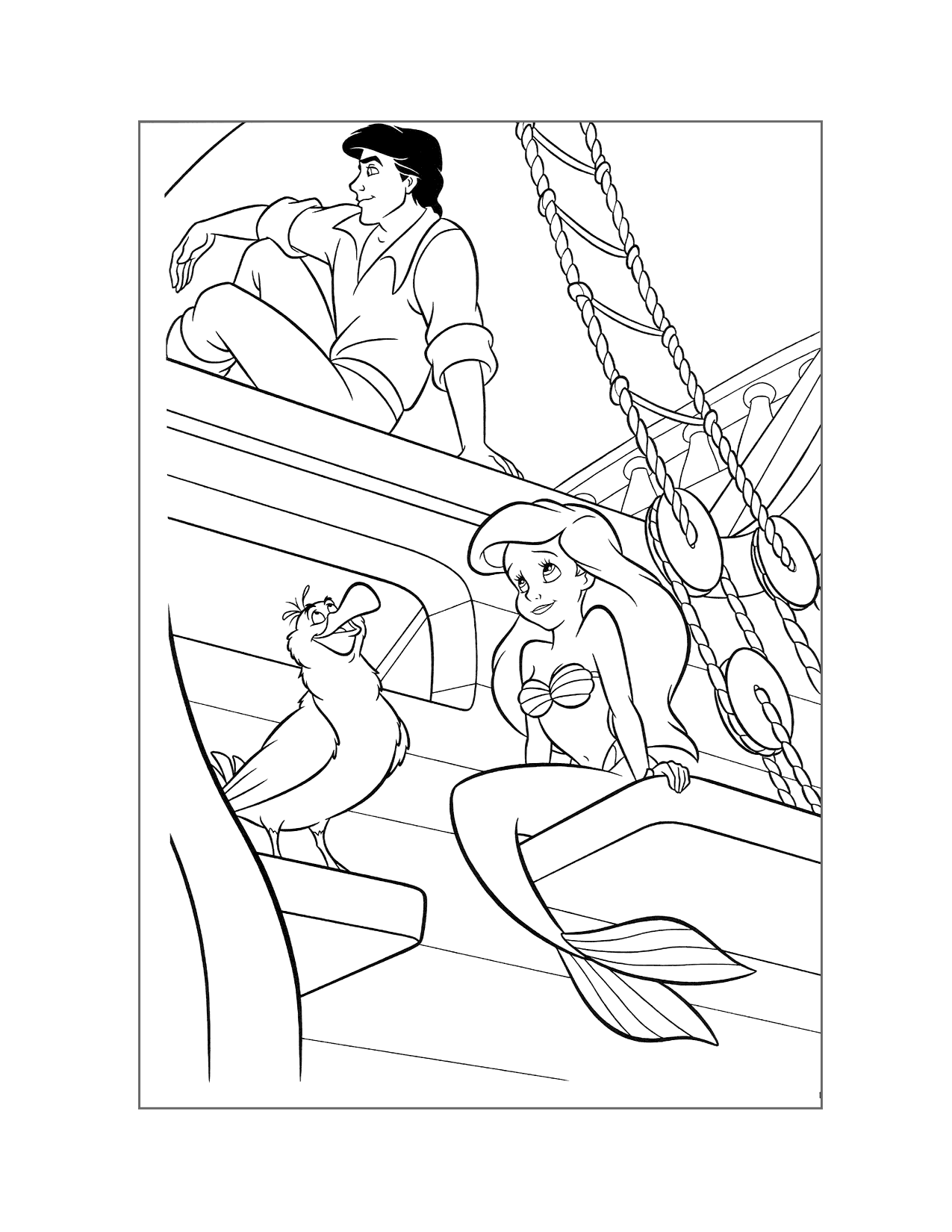 Ariel Finds Eric Little Mermaid Coloring Page
