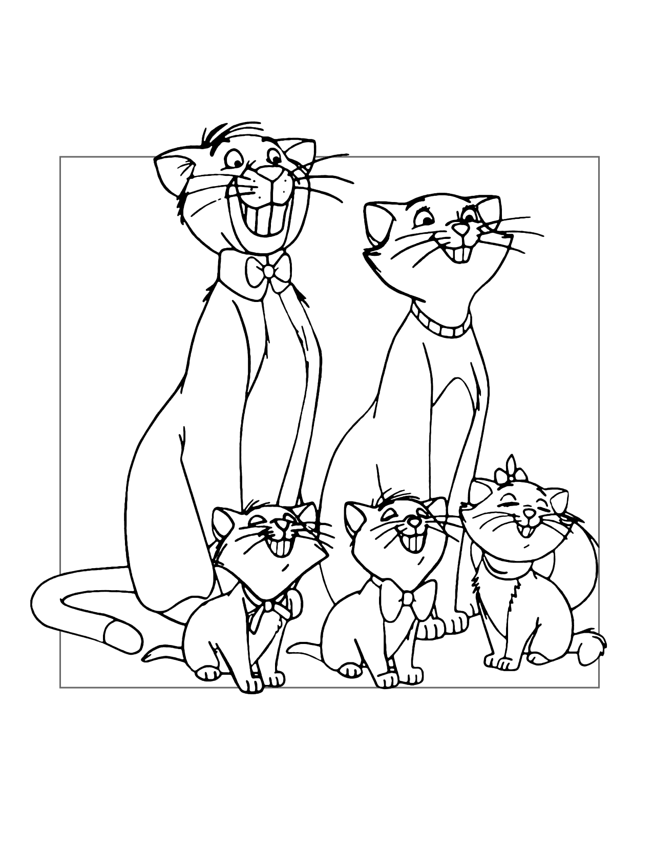 Aristocats Pose For A Picture Coloring Page