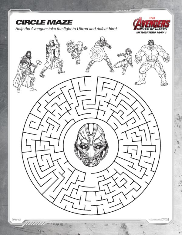 Avengers Coloring Pages Circle Maze
