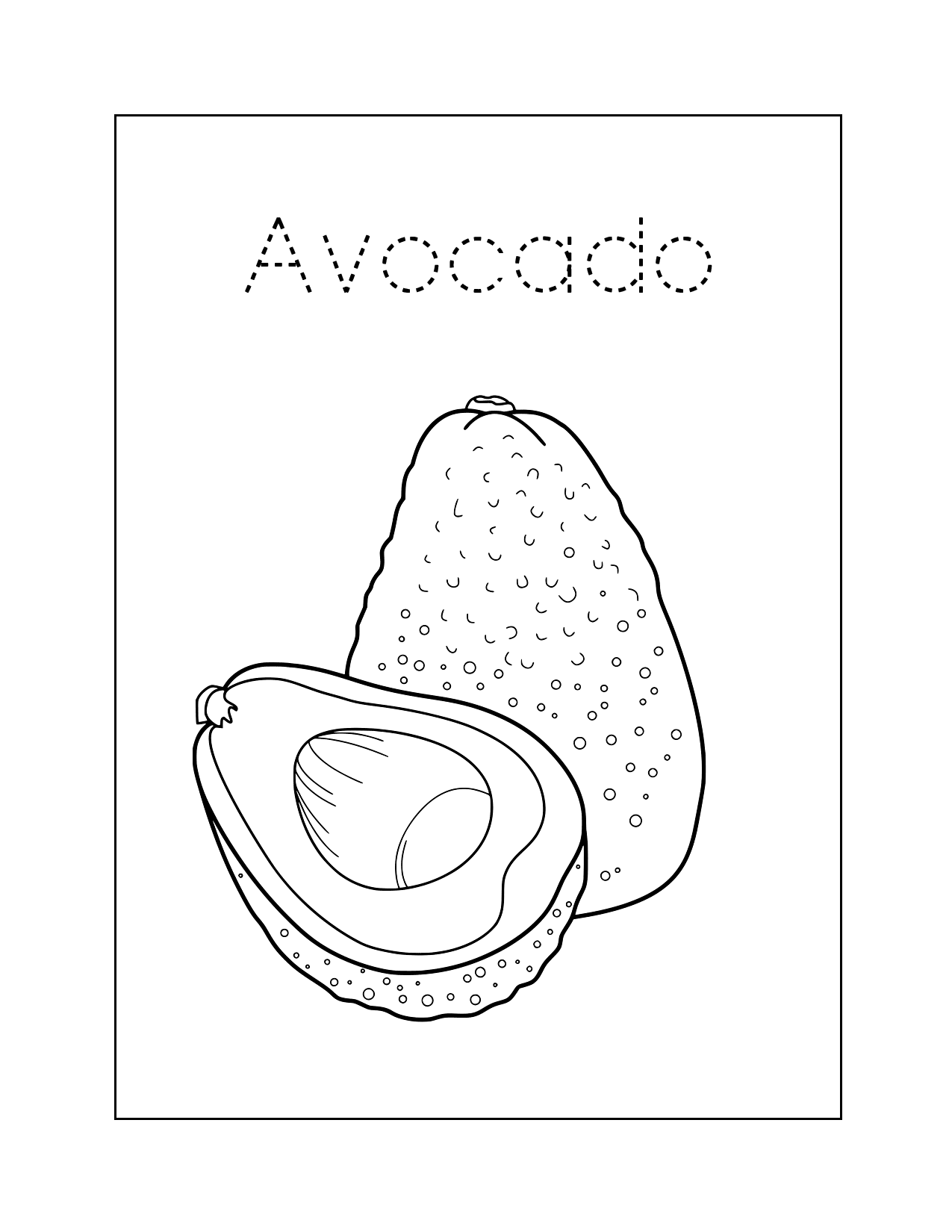 Avocado Coloring Sheet