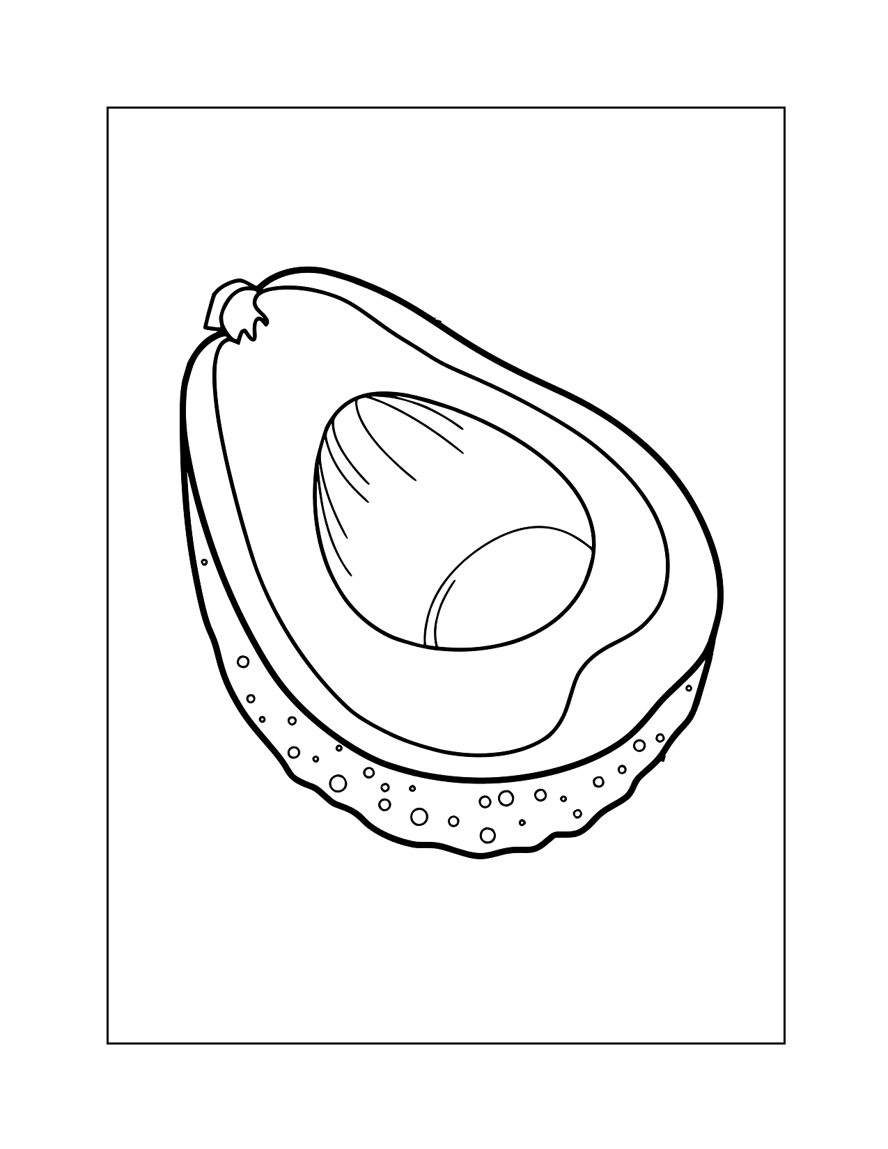 Avocado Half With Pit Coloring Page