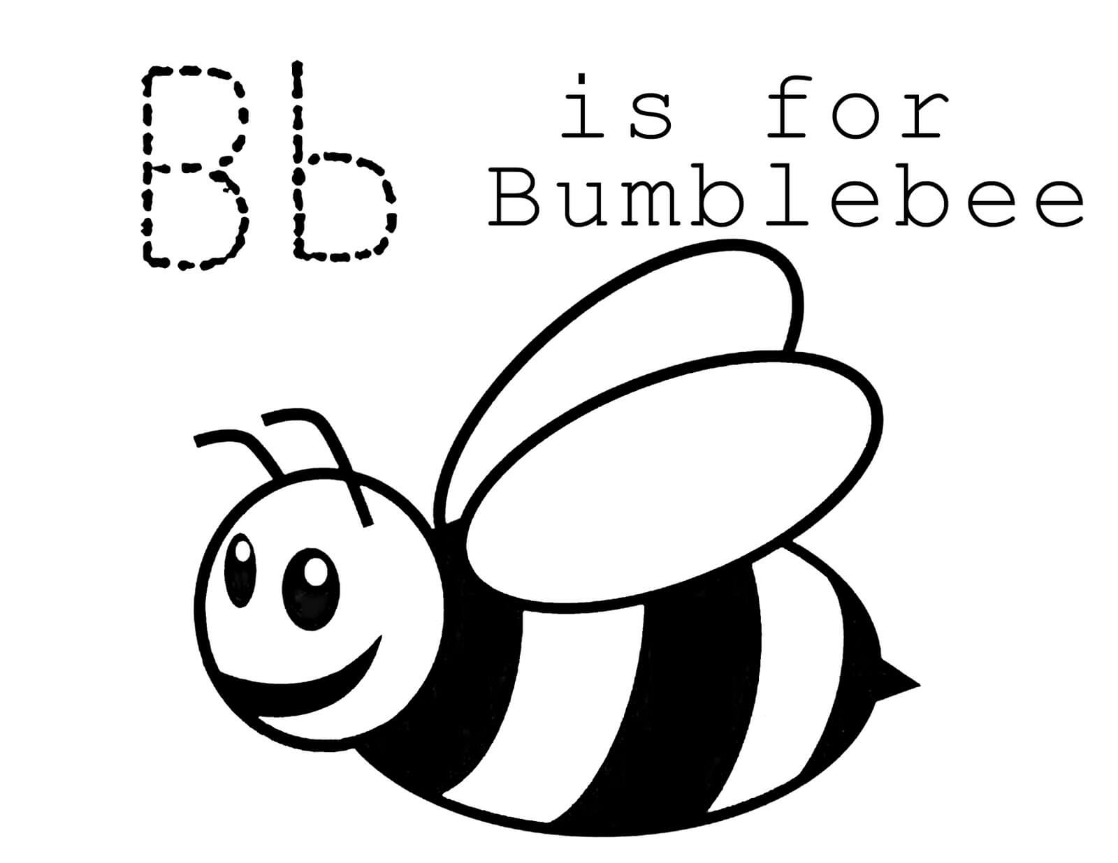 B is for Bumblebee Coloring Page