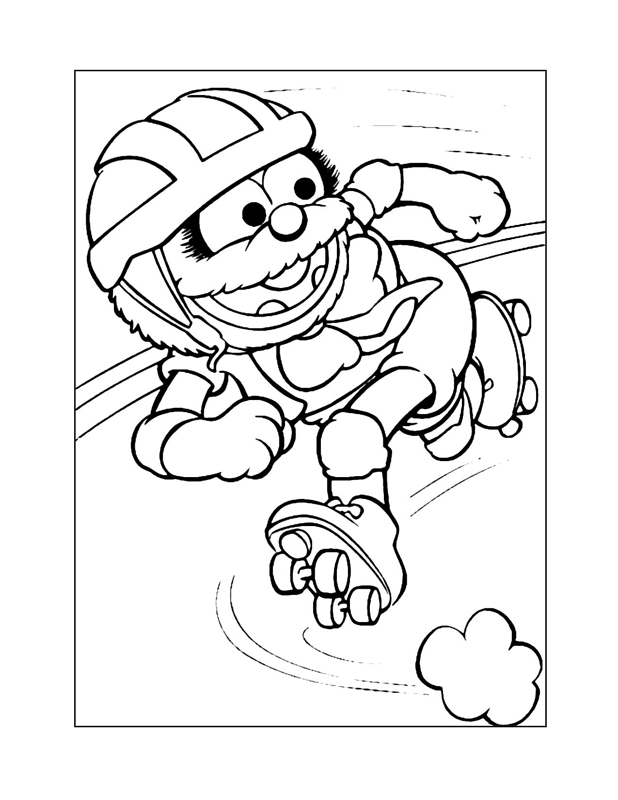 Baby Animal Roller Skating Coloring Page